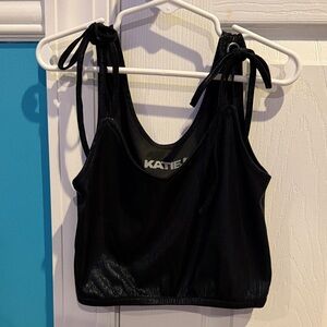 Katie j NYC metallic black Allison tank. Tween Size S
